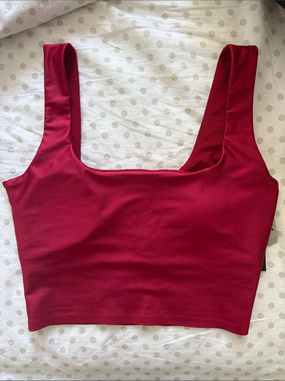 Victoria's Secret Red Square-Neck Crop Top